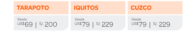 Tarapoto | Iquitos | Cuzco